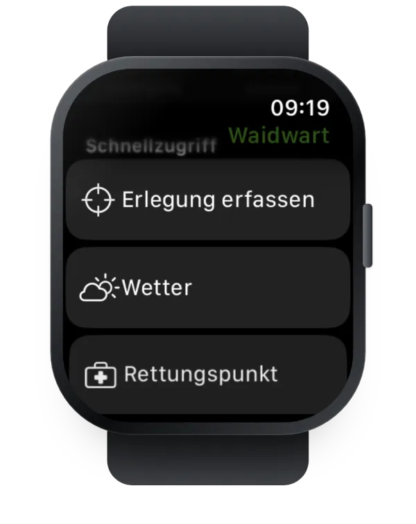 Die Waidwart-App auf der Apple Watch
