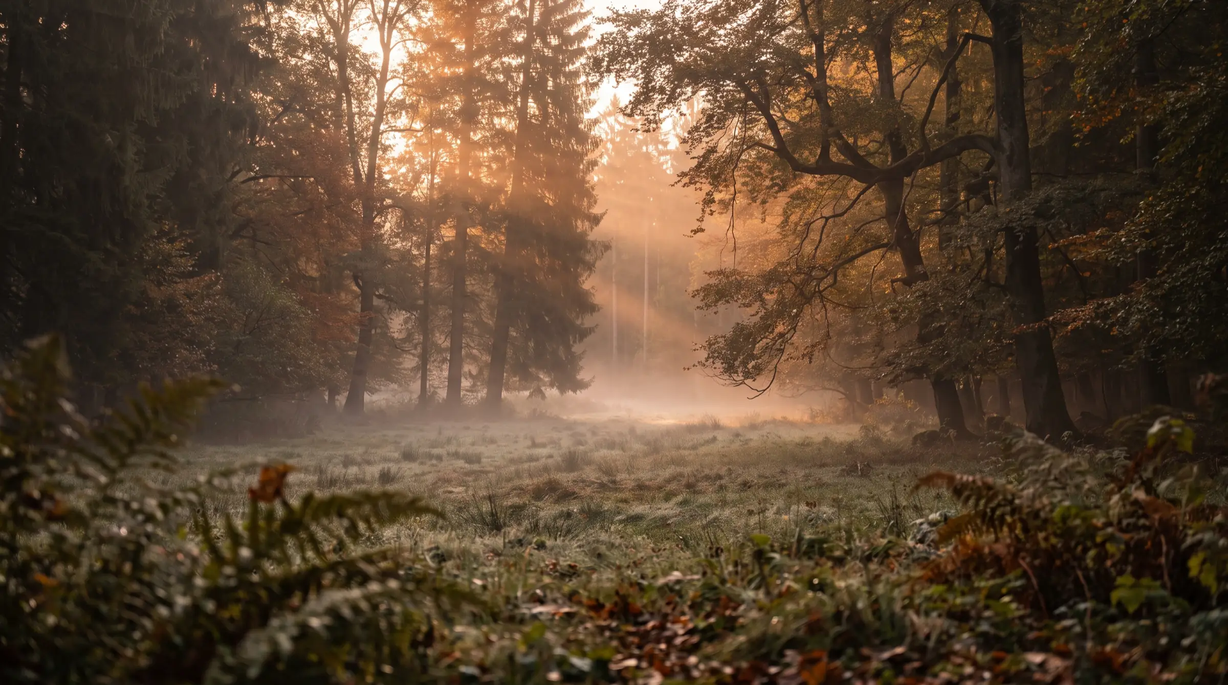 Waldlichtung im Abendlicht